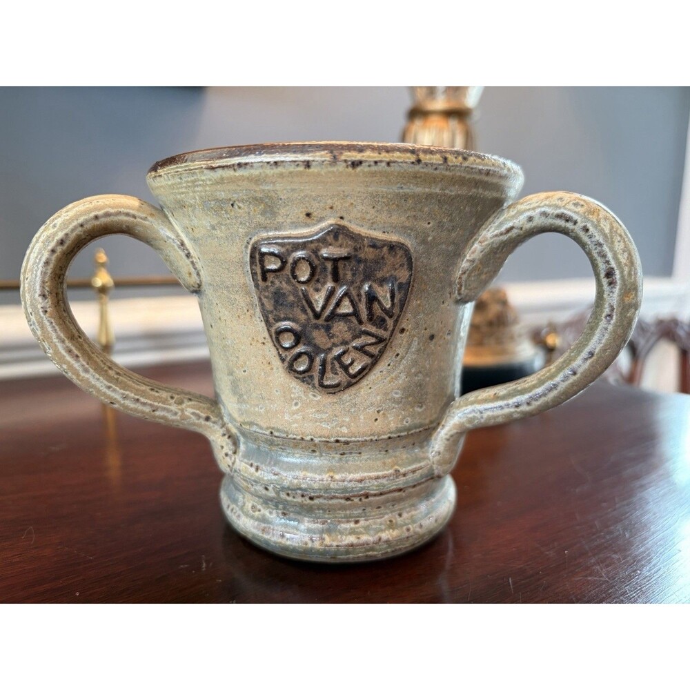 Vintage Willy Van de Velde Studio Pottery  Three-Handled "Pot van Olen" Beer Mug
